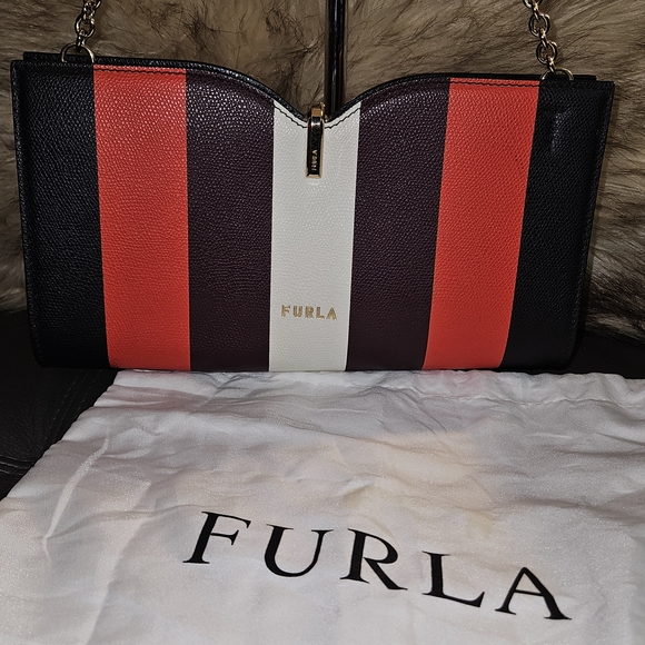 Furla Striped Red, Black, and White Shoulder Bag - Picture 4 of 7